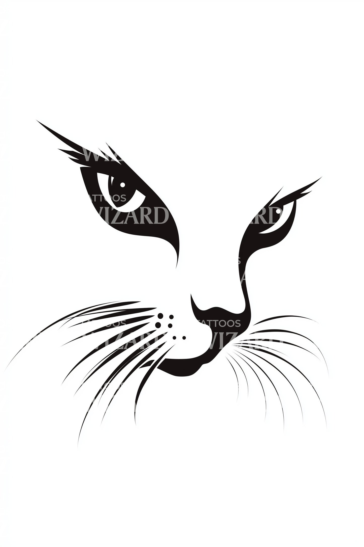 Elegant Cat Gaze Tattoo Design