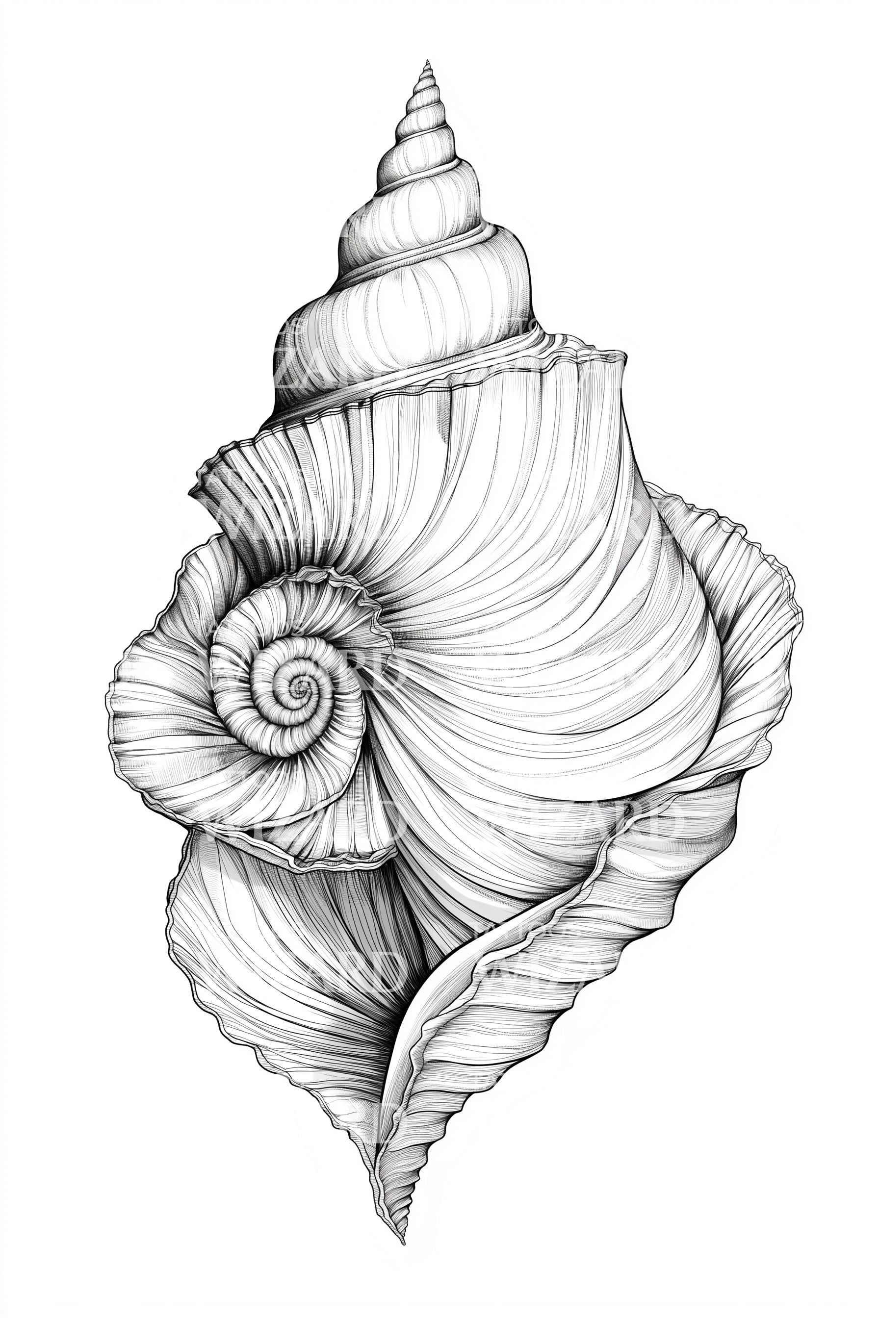 Elegant Conch Shell Tattoo Design – Tattoos Wizard Designs