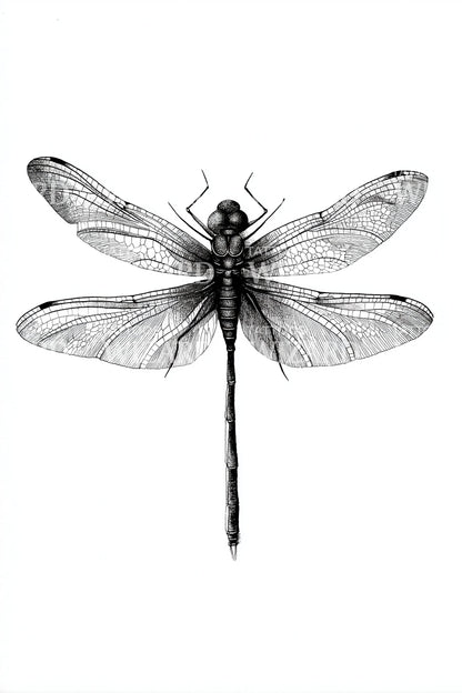 Design di tatuaggio elegante con ali di libellula