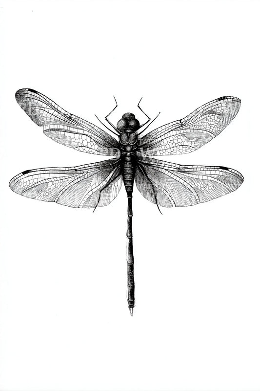 Design di tatuaggio elegante con ali di libellula