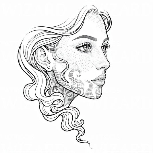 Elegant Female Profile Tattoo Design
