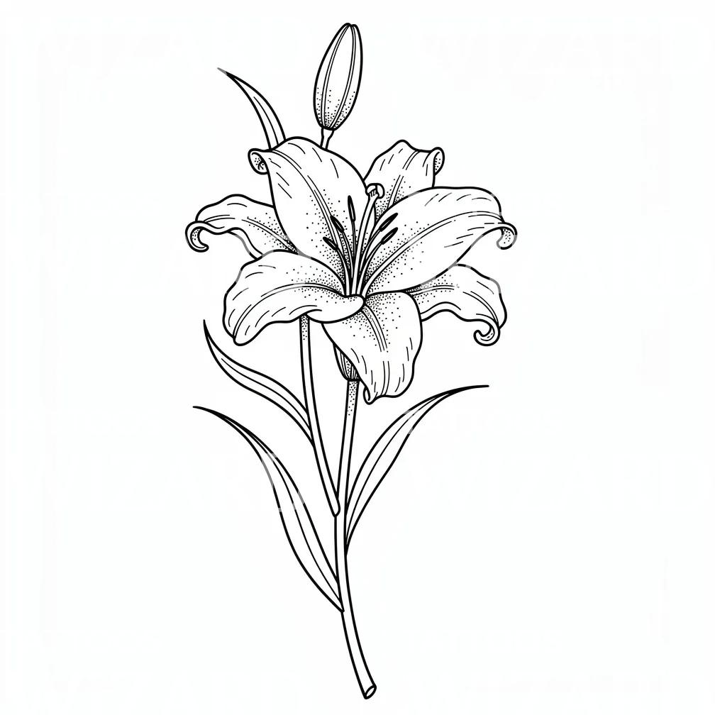 Elegant Lily Bloom Tattoo Design