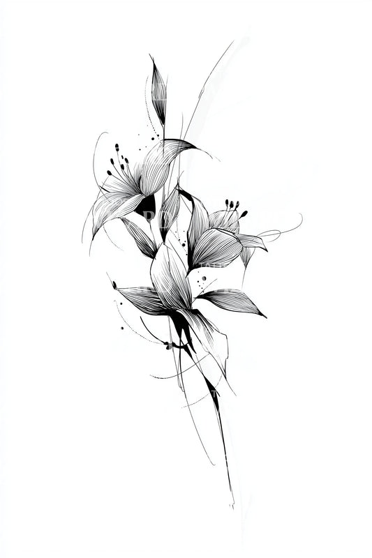 Elegant Lily Stem Tattoo Idea