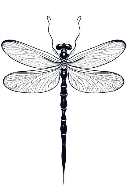 Elegant Longtail Dragonfly Tattoo Design