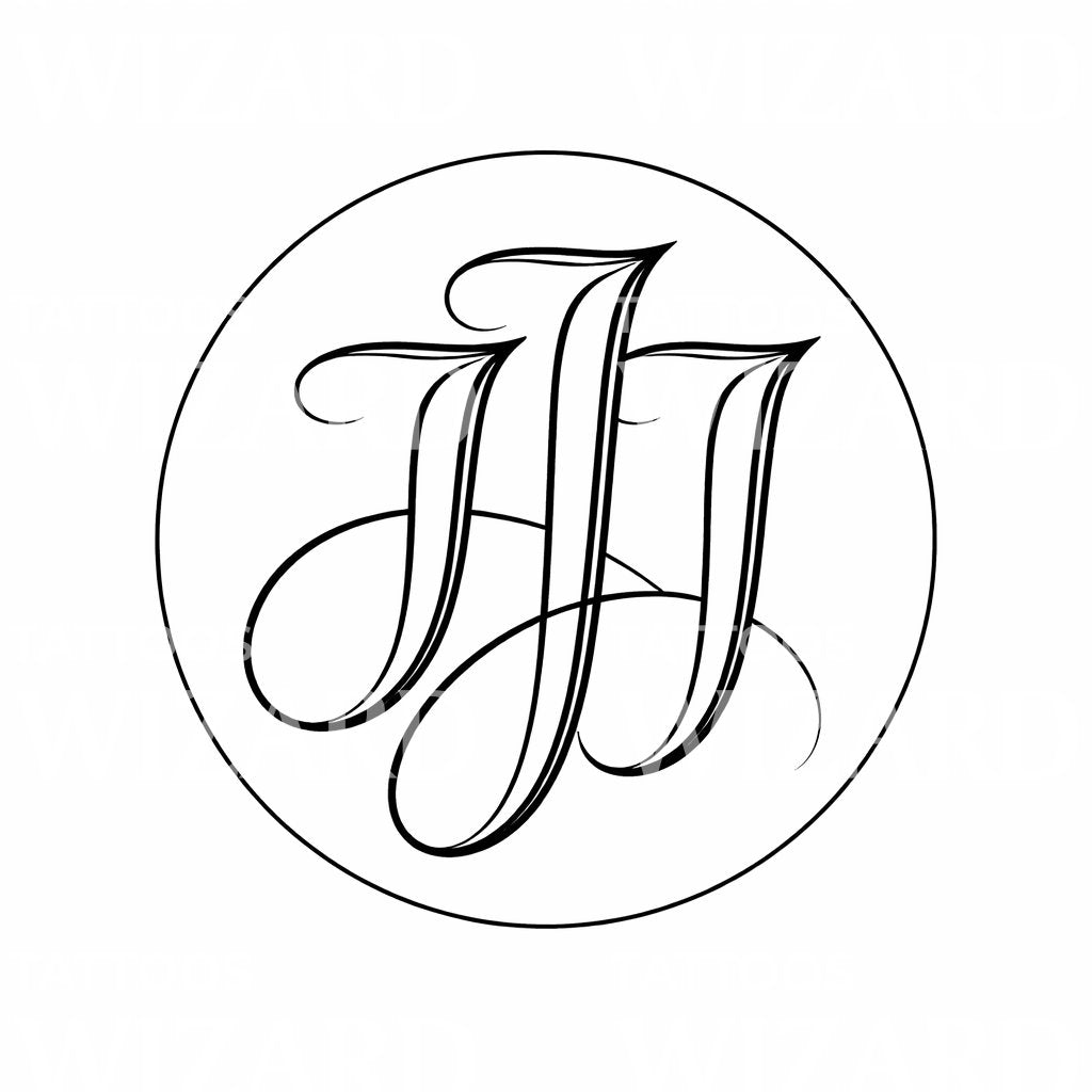 Elegant Monogram Tattoo Design