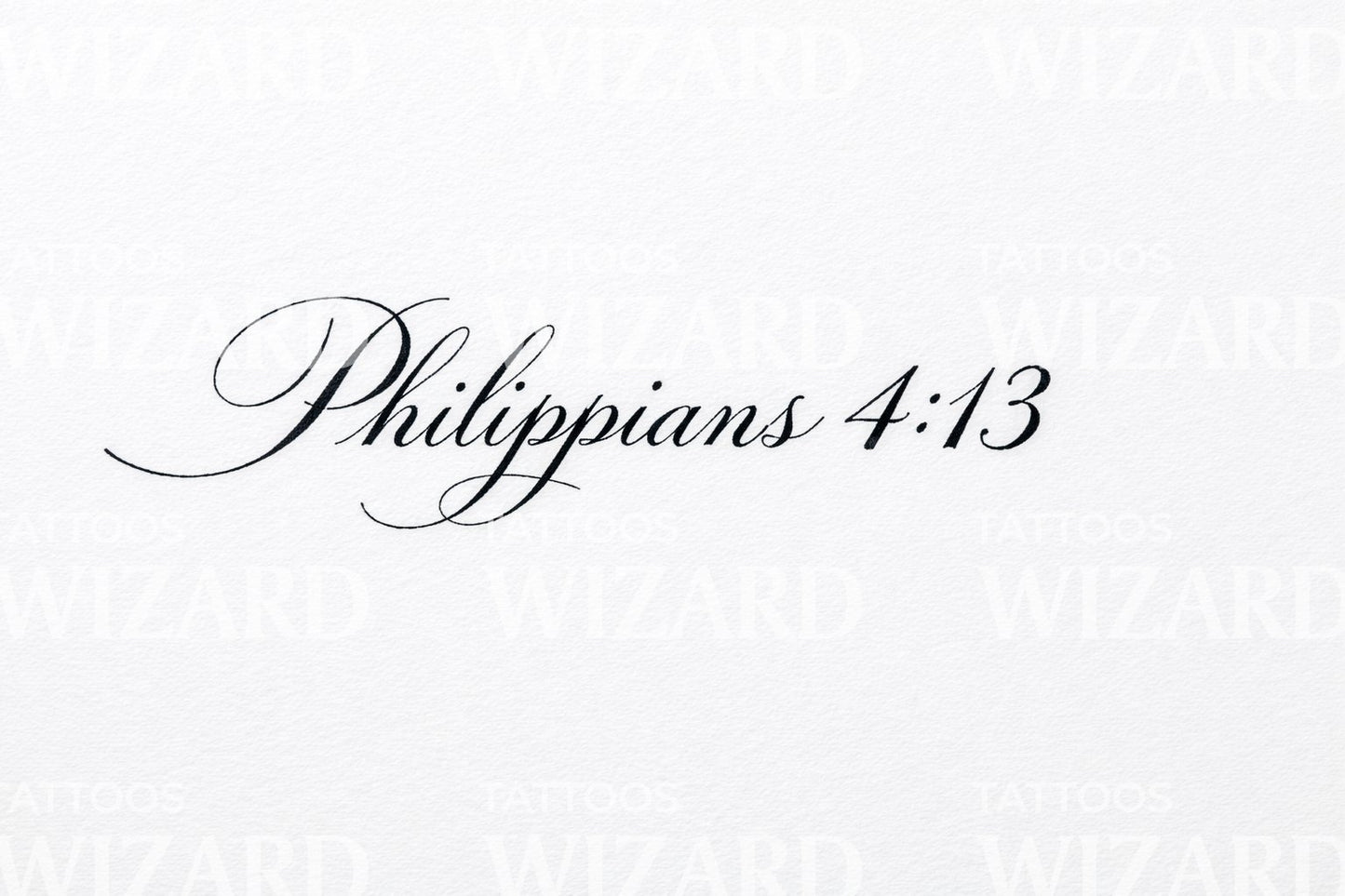 Elegant Philippians Script Tattoo Design