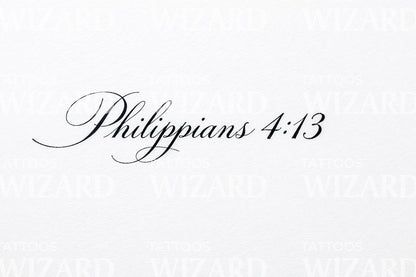 Elegant Philippians Script Tattoo Design