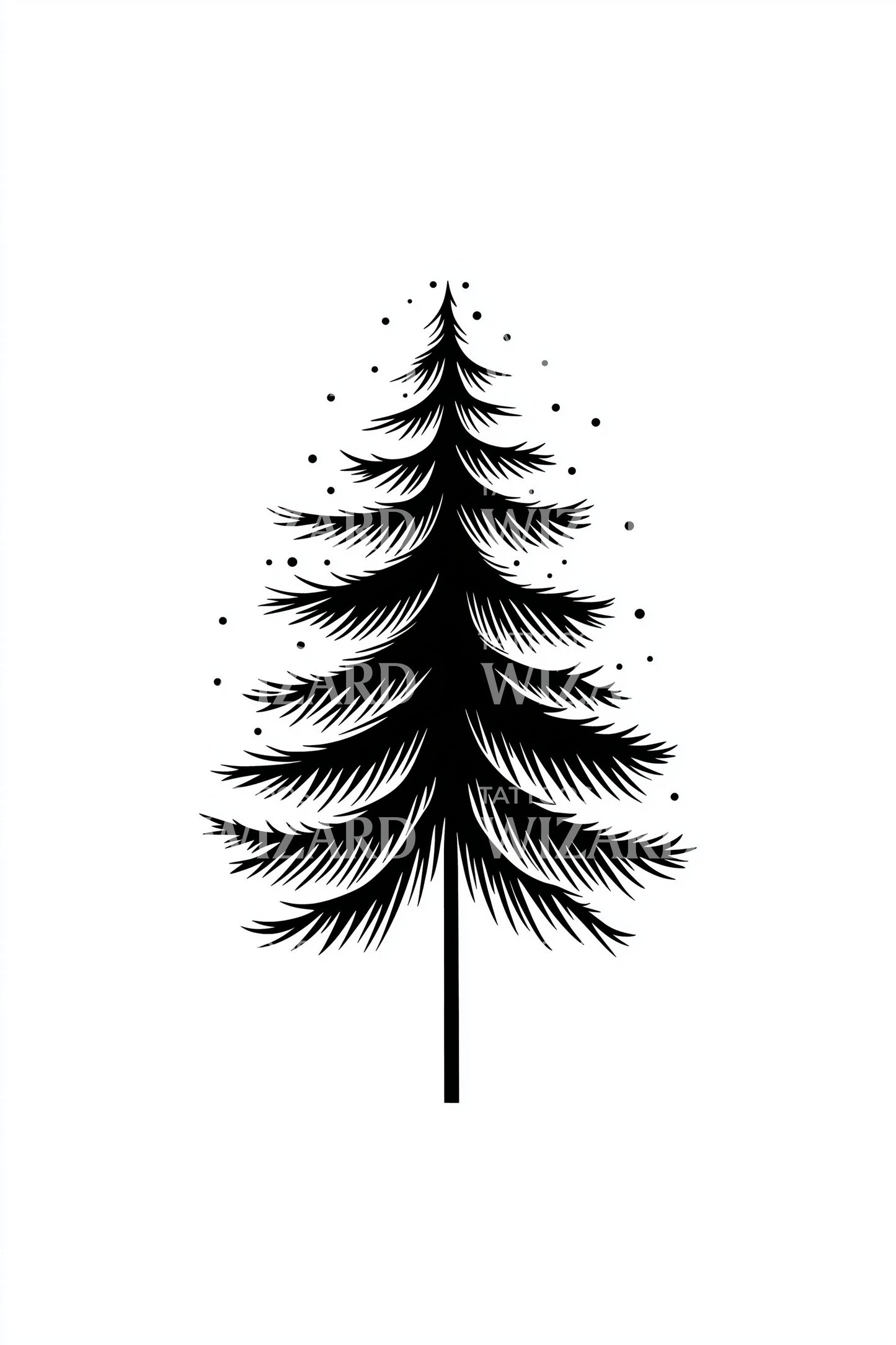 Elegant Pine Tree Tattoo Design