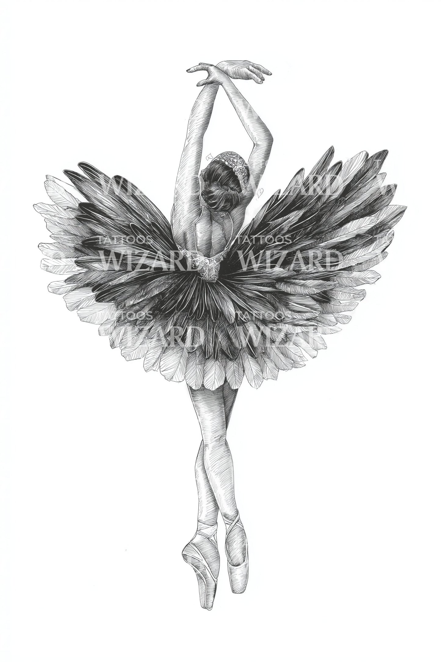 Elegantes Balletttänzer-Tattoo-Design