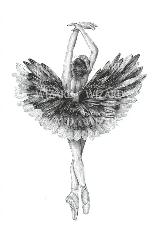 Elegant pointe danser tatoveringsdesign