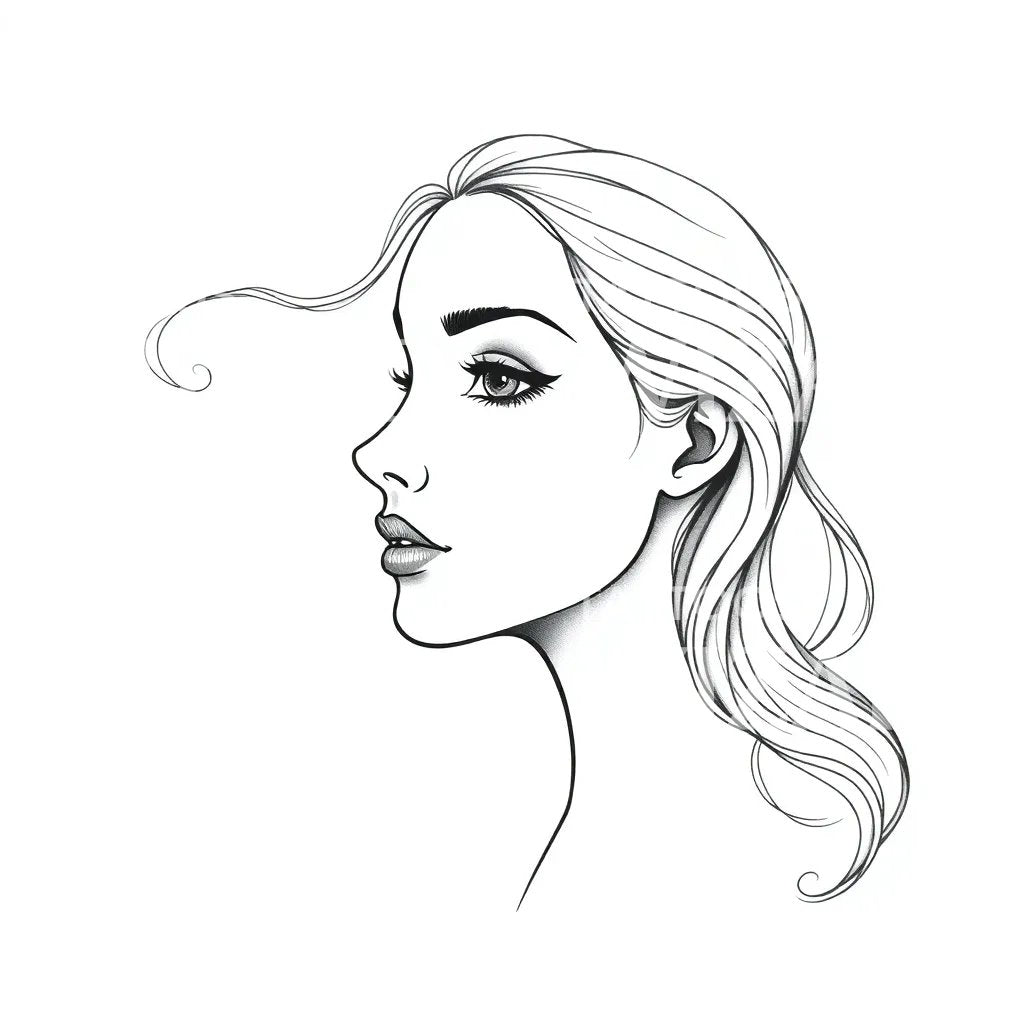 Elegant Profile Tattoo Design