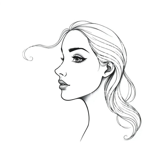 Elegant Profile Tattoo Design