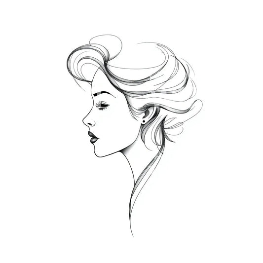 Elegant Profile Tattoo Design