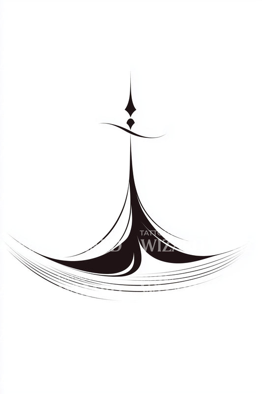 Elegant Spire Flame Tattoo Design