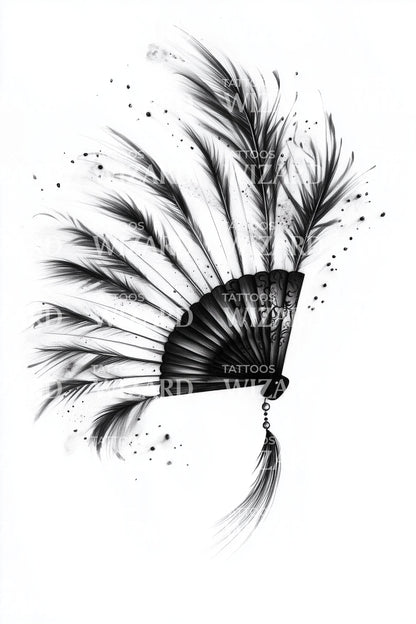 Elegant Tribal Fan Tattoo Design
