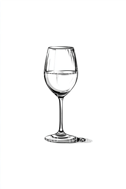 Elegant Wine Glass Tattoo Design