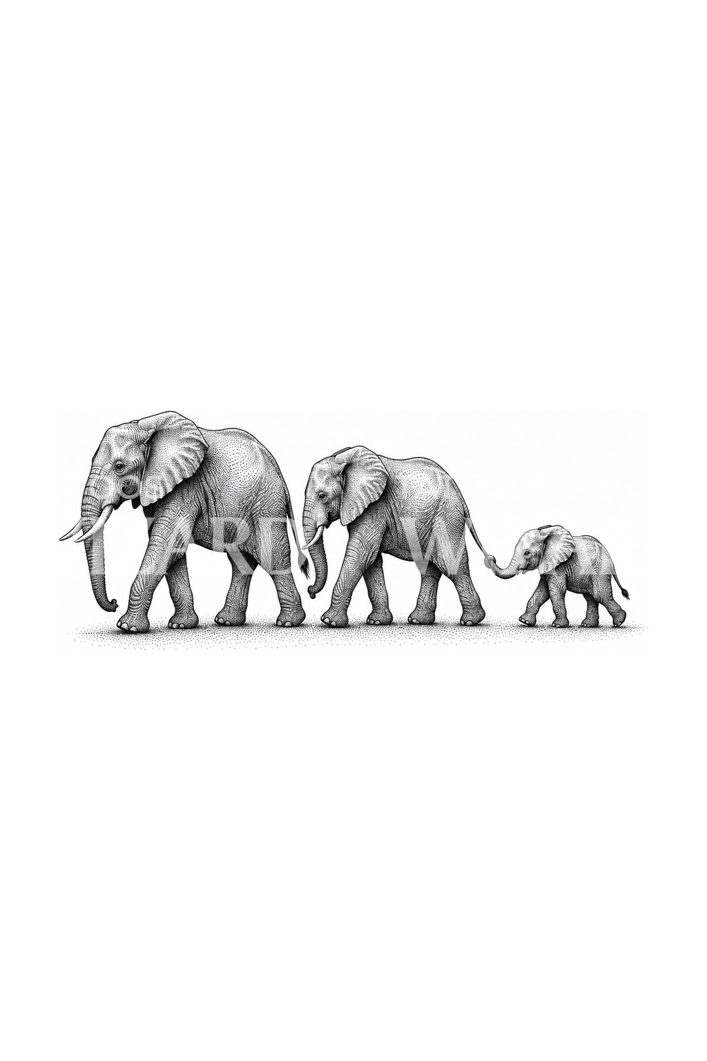 Elephant Wizard Elephant Family Walking Together Tattoo – Tattoos Wizard Designs