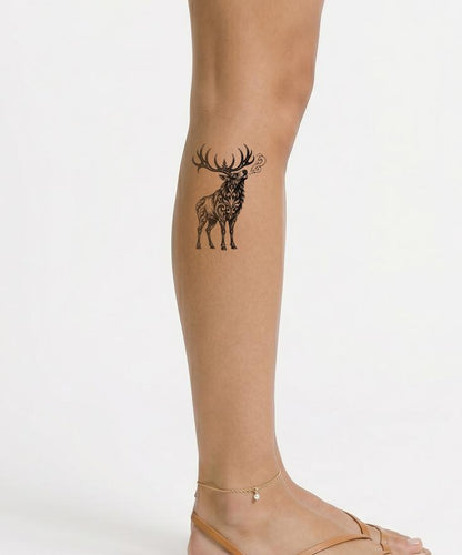 Winter Call Filigree Elk Tattoo Design