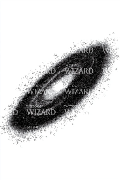 Elliptical Galaxy Halo Tattoo Design