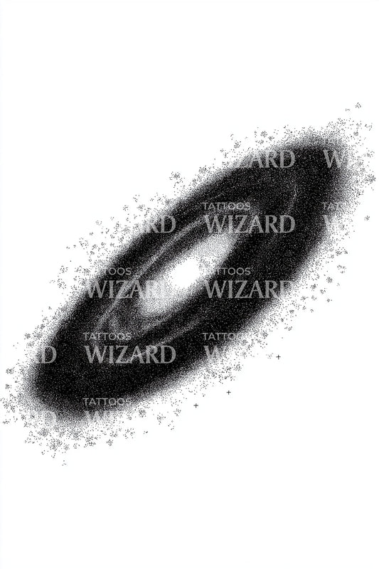 Elliptical Galaxy Halo Tattoo Design