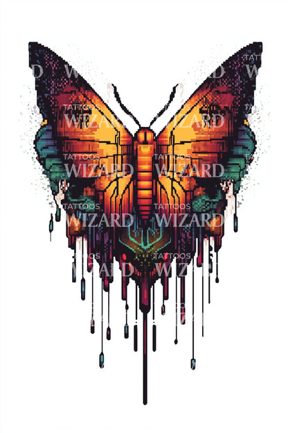 Ember Drip Butterfly Tattoo Design