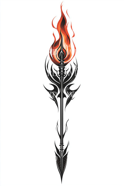 Ember Torch Totem Tattoo Design