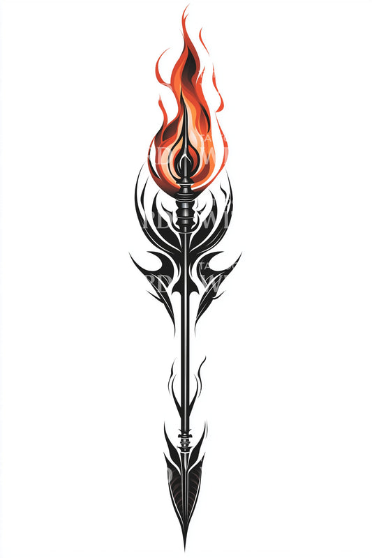 Ember Torch Totem Tattoo Design