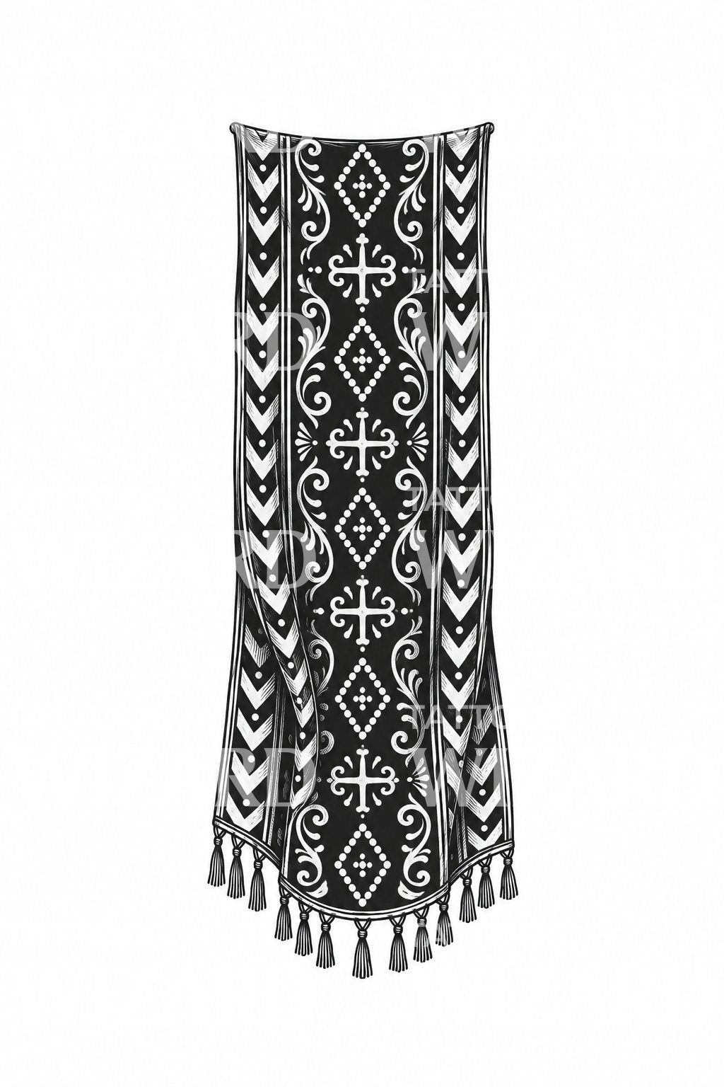Embroidered Altar Cloth Hanging Tattoo Design