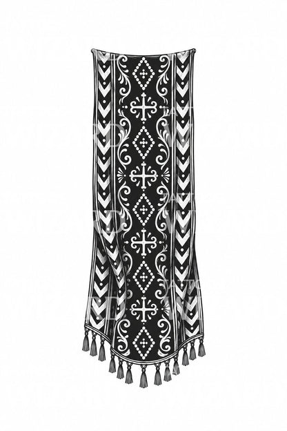 Embroidered Altar Cloth Hanging Tattoo Design
