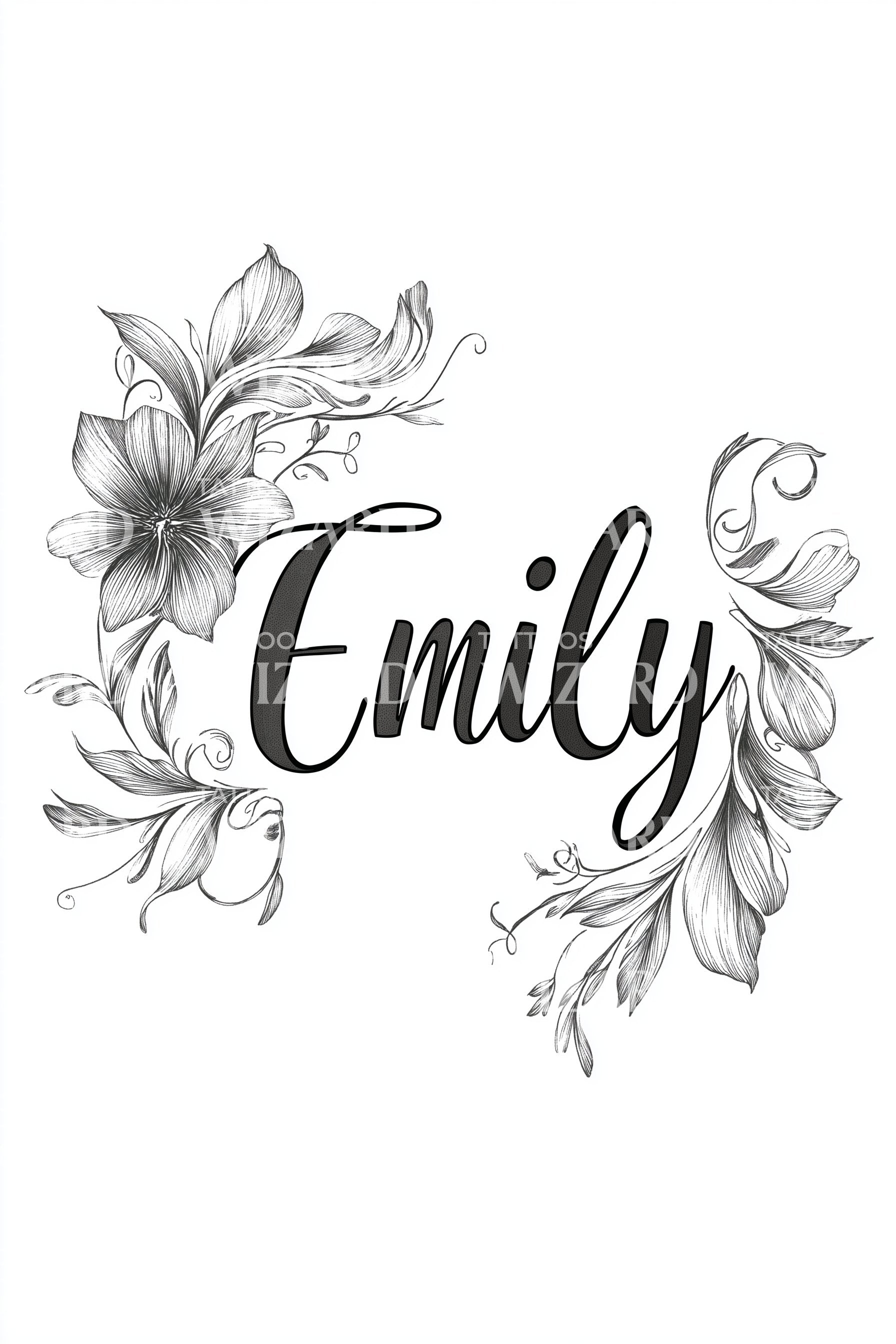 Emily Gentle Script Tattoo Idea – Tattoos Wizard Designs