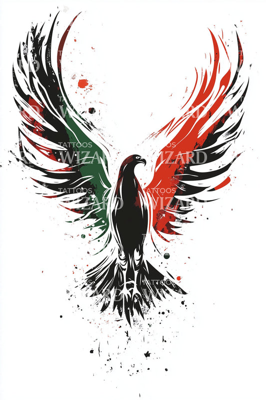 Emiratisk Fenix Uppstigande Tatuering Design