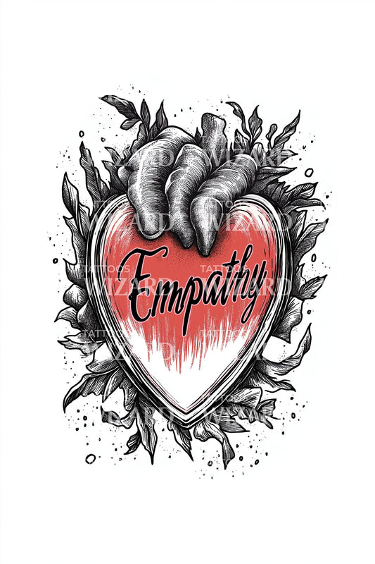 Empathy Sacred Heart Tattoo Design