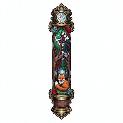 Enchanted Fox Hourglass Tattoo Design