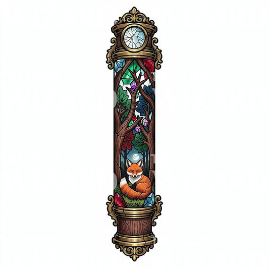 Enchanted Fox Hourglass Tattoo Design