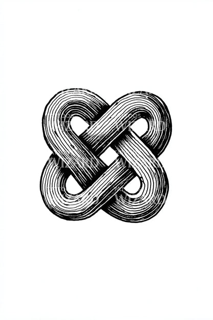 Design del tatuaggio con nodo infinito a corda