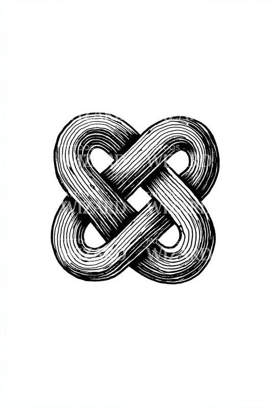 Design del tatuaggio con nodo infinito a corda