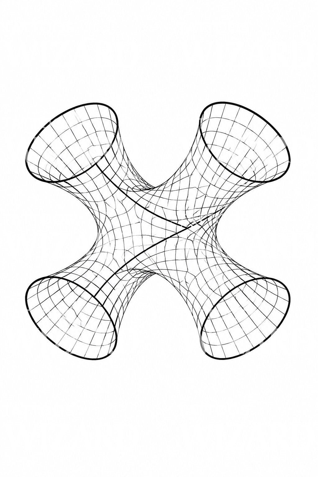 Enneper Surface Wireframe Tattoo Design