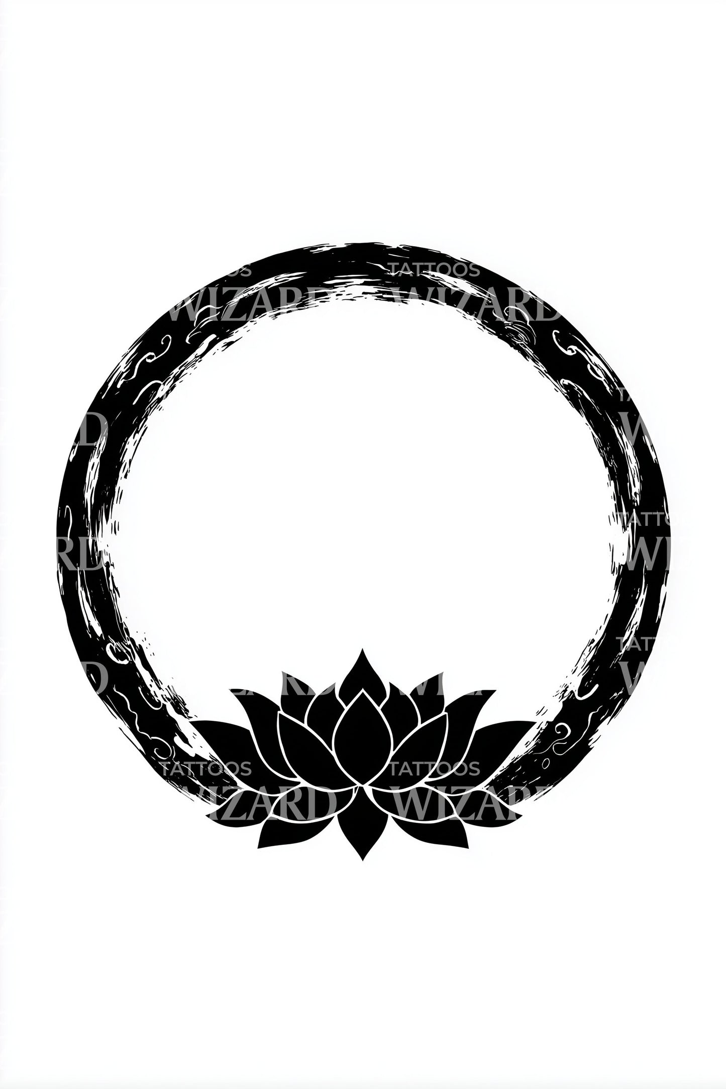 Enso Lotus Krans Tatoeage Ontwerp
