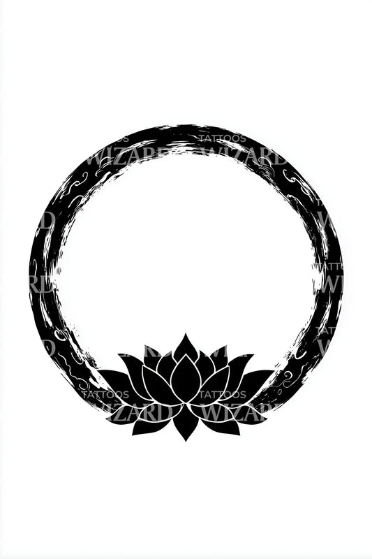Enso Lotus Krans Tatoeage Ontwerp