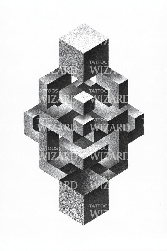 Design Tatuaggio Geometria Nodo Escher