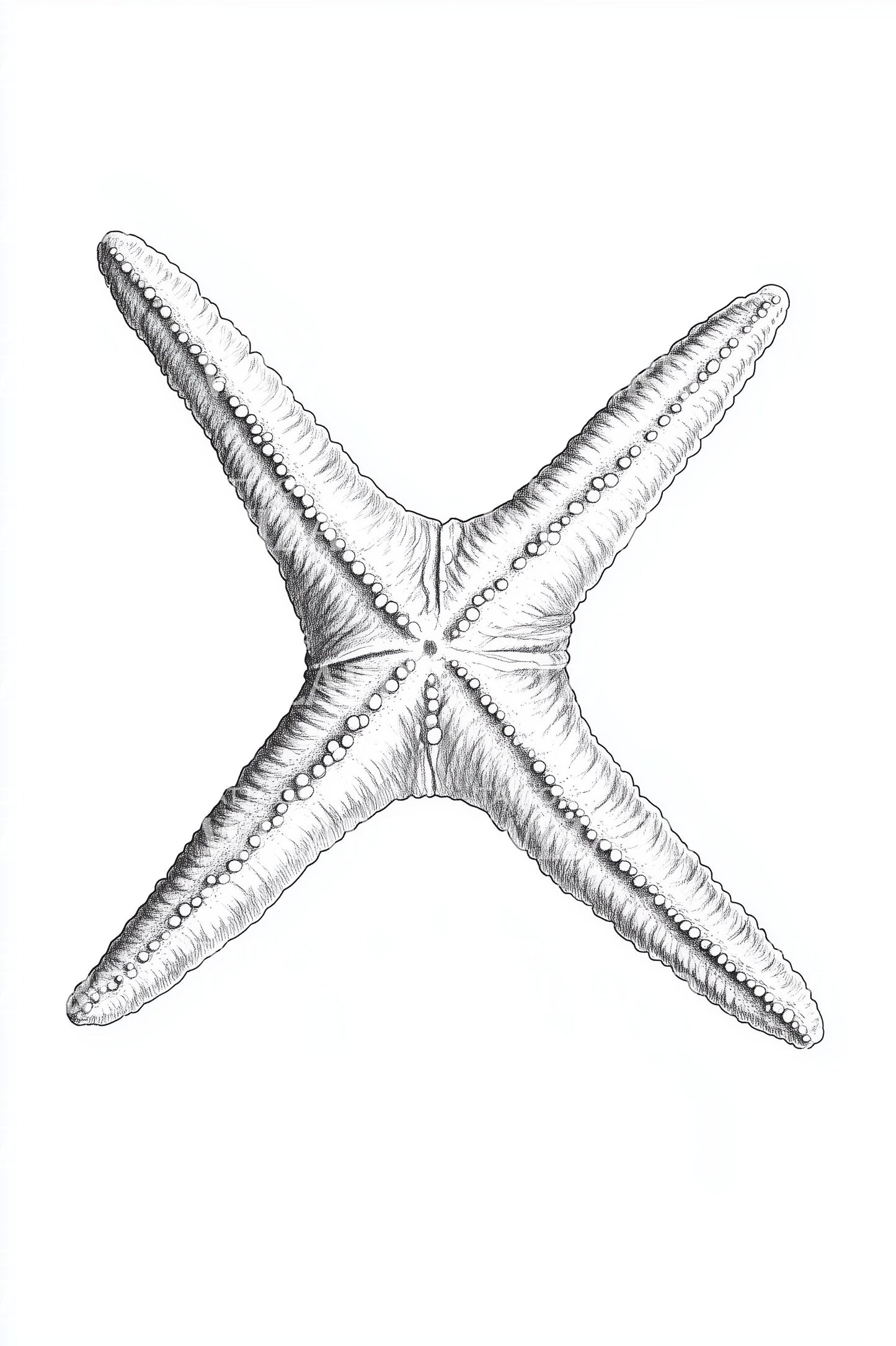 Etched Starfish Sketch Tattoo Design