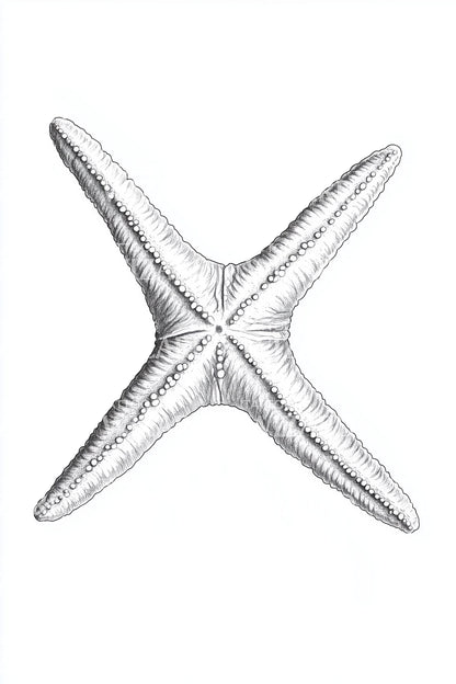 Etched Starfish Sketch Tattoo Design