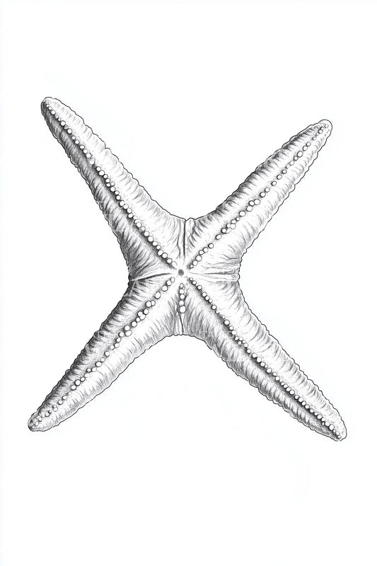 Etched Starfish Sketch Tattoo Design