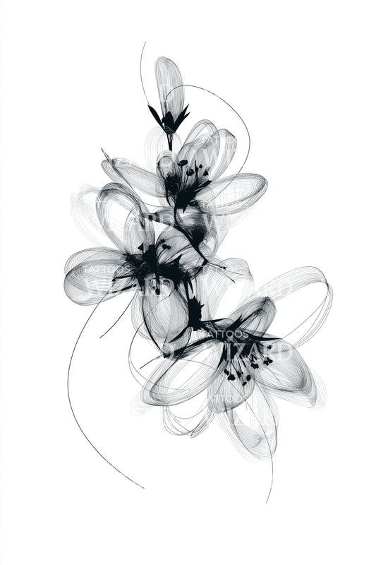 Idea per tatuaggio spray di fiori eterei