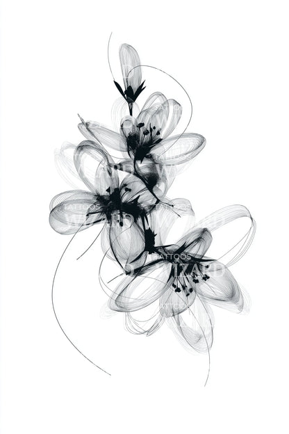 Idea per tatuaggio spray di fiori eterei