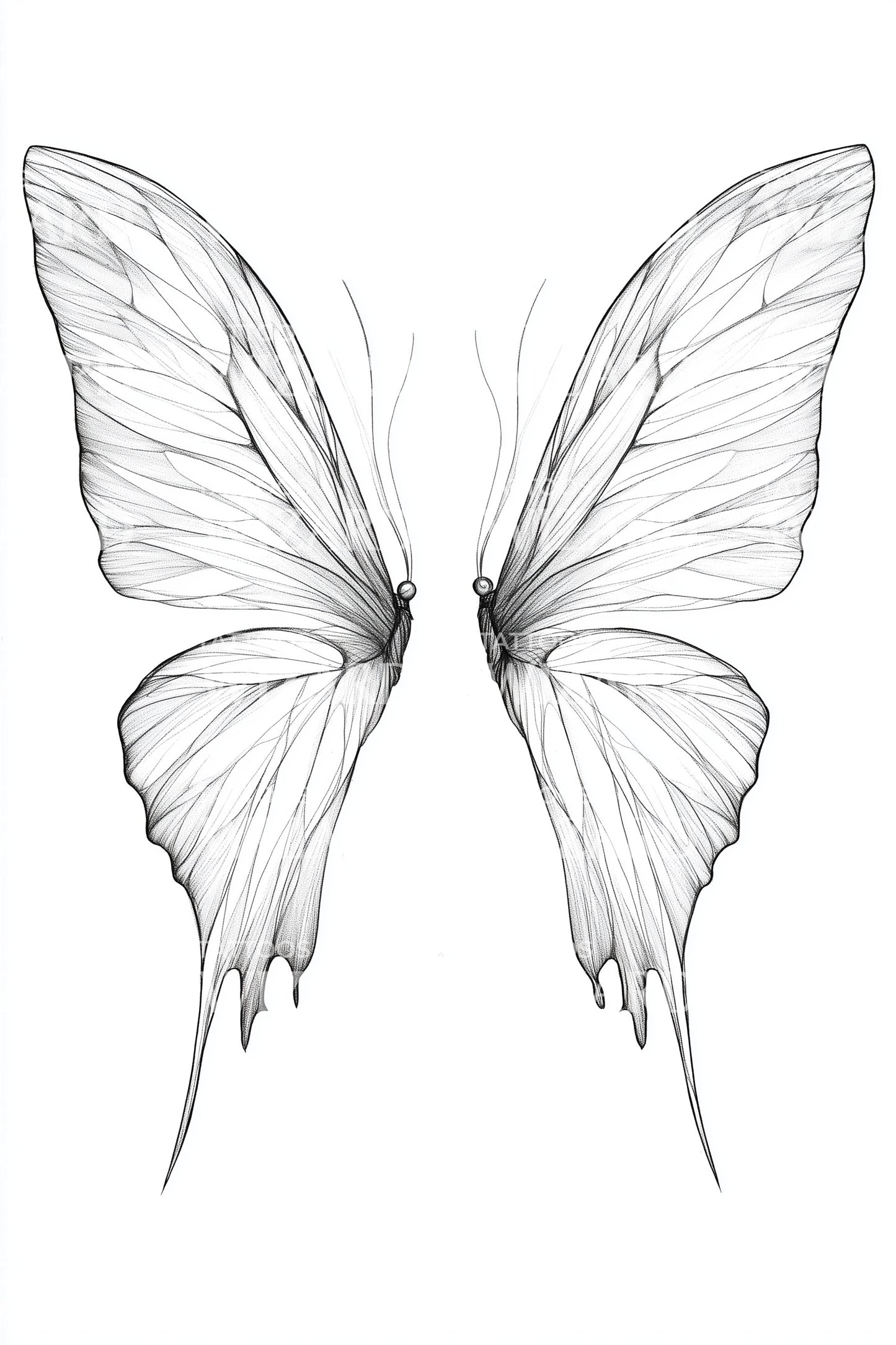 Ätherisches Schmetterlingsflügel Tattoo Design