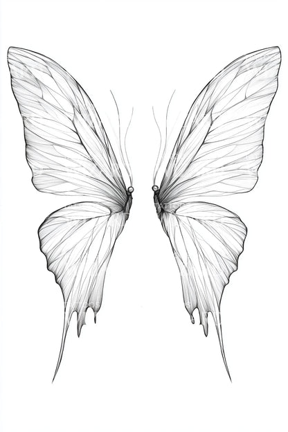 Design de tatouage ailes de papillon éthérées