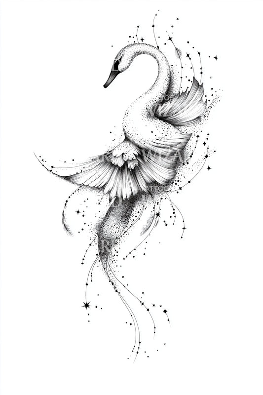 Ethereal Feather Dancer Tattoo Design