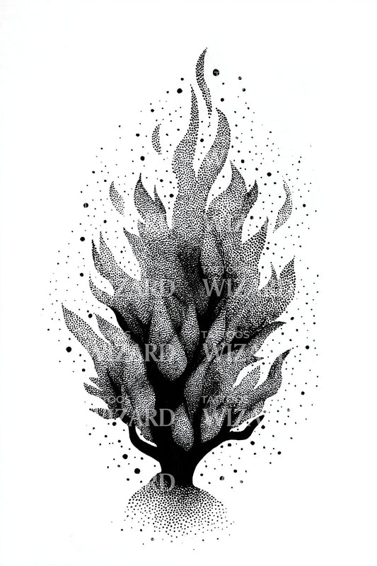 Design de tatouage Explosion de flamme éthérée