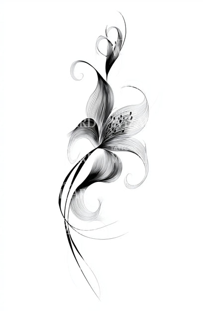 Etherische Lelie Veeg Tattoo Idee